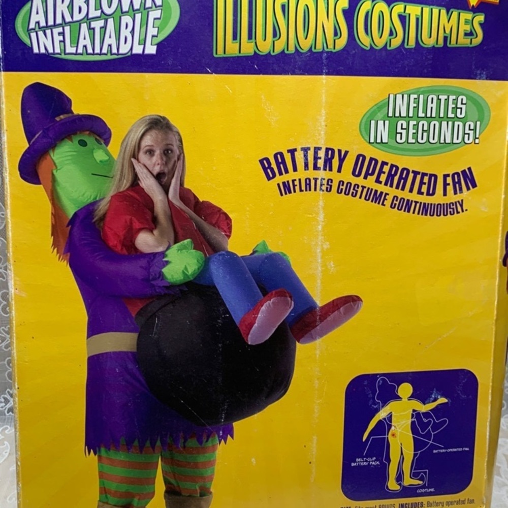 2004 Gemmy Airblown inflatable illusions costume witch NEEDS NEW FAN